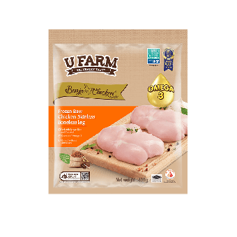 UFarm Benja Frozen Raw Chicken Skinless Boneless Leg 400g